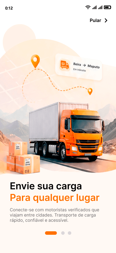 RideCargo App — Cotação e Envio de Cargas
